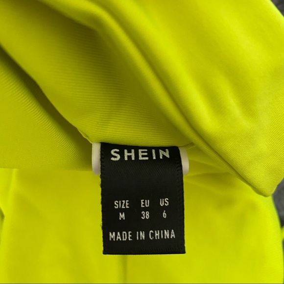 *BUNDLE 3 FOR $15* NWOT SHEIN Neon Yellow Cutout Cropped Cami Top - Picture 2 of 4